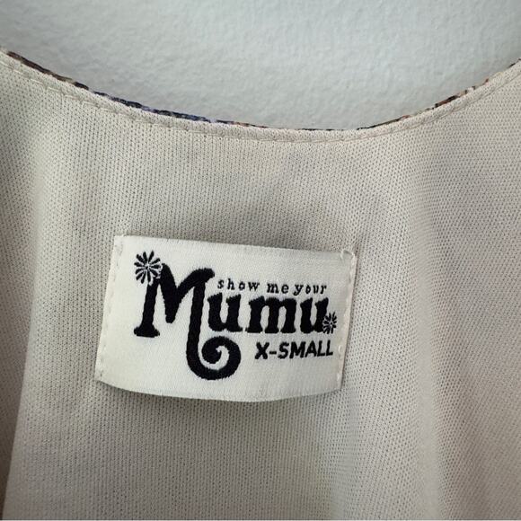 Show Me Your MuMu Sheer Bell Sleeve Boho Pattern Dress Mini Lined Bohemian Flowy - Picture 4 of 6